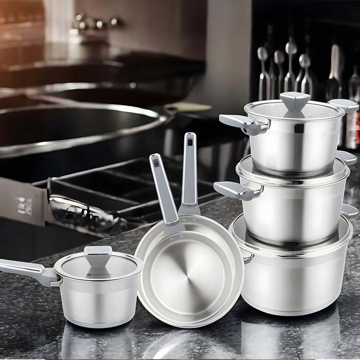 سرویس قابلمه استیل 10 پارچه پارلا هوم Parla Home مدل Polo